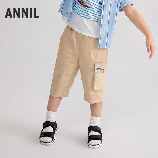 【实体店同款】男童全腰梭织七分裤夏季新款安奈儿童装XB526722 商品图0