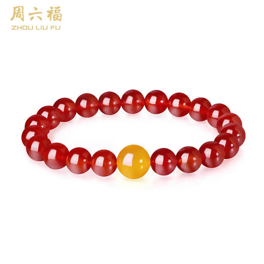 周六福转运朱色玛瑙手串ZLFJ121624（福利款绒布袋包装无证书）★ 商品图1
