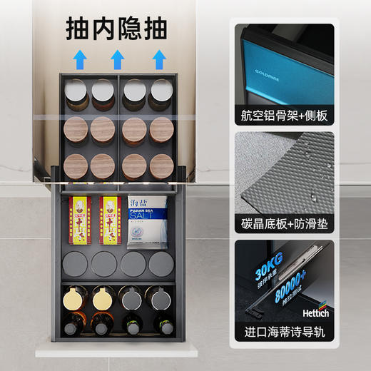 【4种规格可选】娜家厨房橱柜双层抽屉式调料篮 商品图1