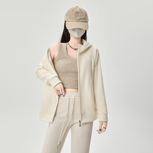 【lulu同款】防风连帽卫衣 春秋季修身 双面奥利绒 亲肤暖感 御寒锁温 保暖不显臃肿 商品图1