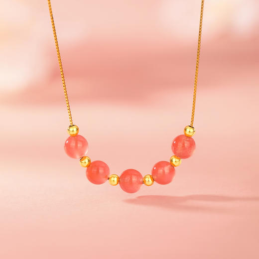 周六福S925银一轮心动玛瑙项链ZLFJ062468★ 商品图6