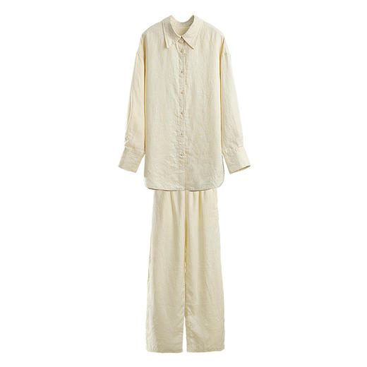 绽放旅行女装142-143朵/亚麻廓形感显瘦透气宽松阔腿裤简约套装 商品图4