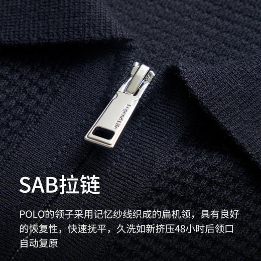 【柔感六号】斯托尔横机长绒棉拉链半开针织POLO衫255Y0P917S 商品图5