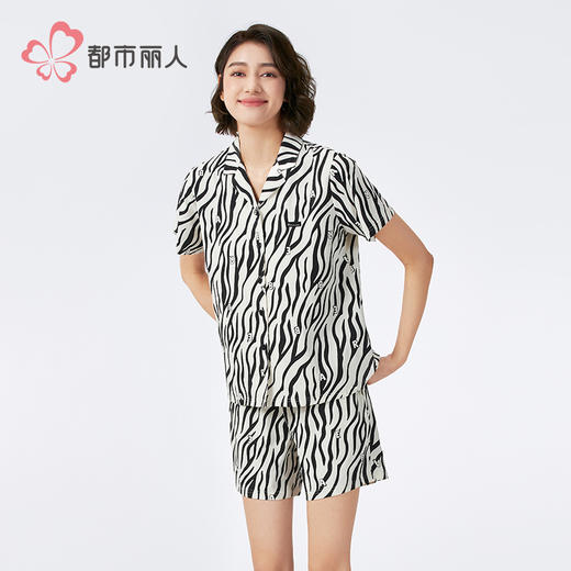 都市丽人生活家居女士棉质短袖套装薄40支TC拉架短袖类LHH1C8 商品图2