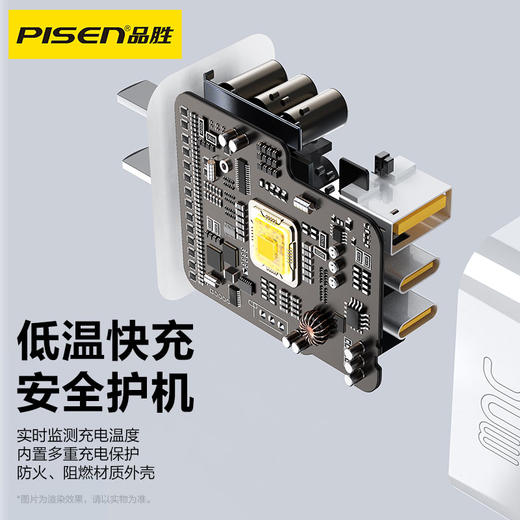 品胜 PD30W氮化镓多口智能快速充电器2C1A 双Type-C口+USB接口 支持苹果PD快充平板快充 商品图4