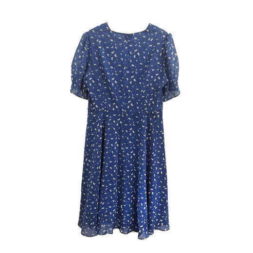 VIVIAN LIU薇薇安刘TD2434116夏女装新款时尚V领蓝底印花连衣裙 商品图1