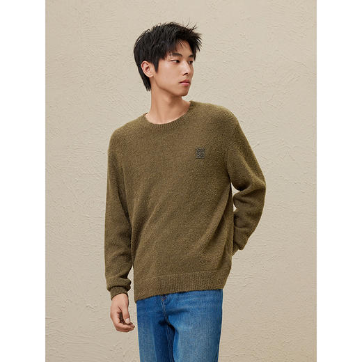 GXG男装 2024秋冬热卖GXG男士简约基础含羊毛保暖毛衣男毛衫内搭线衫 商品图2