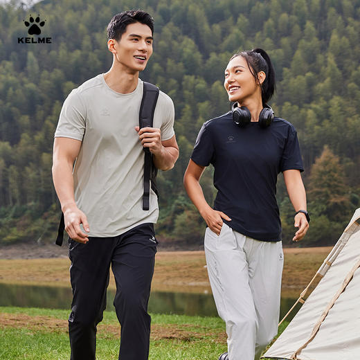 卡尔美2025新款城郊露营男女同款男式圆领T恤 商品图3