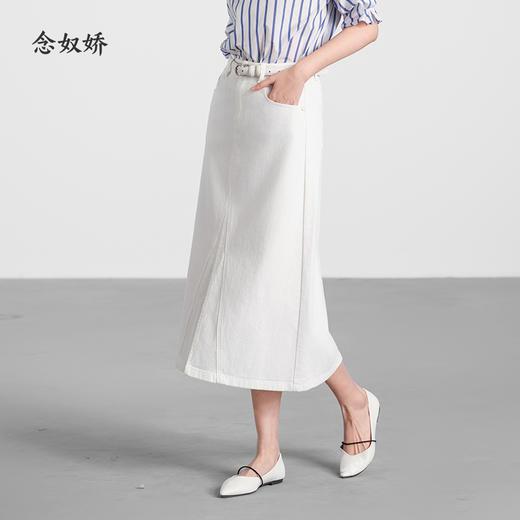 【商场同款】CNS5384“云朵白半裙”  微弹力白色牛仔半裙 商品图9