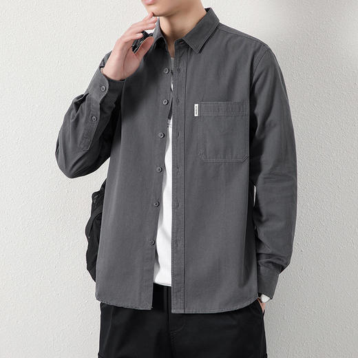 红览 七分袖/长袖春夏纯棉男士衬衫8855 商品图2