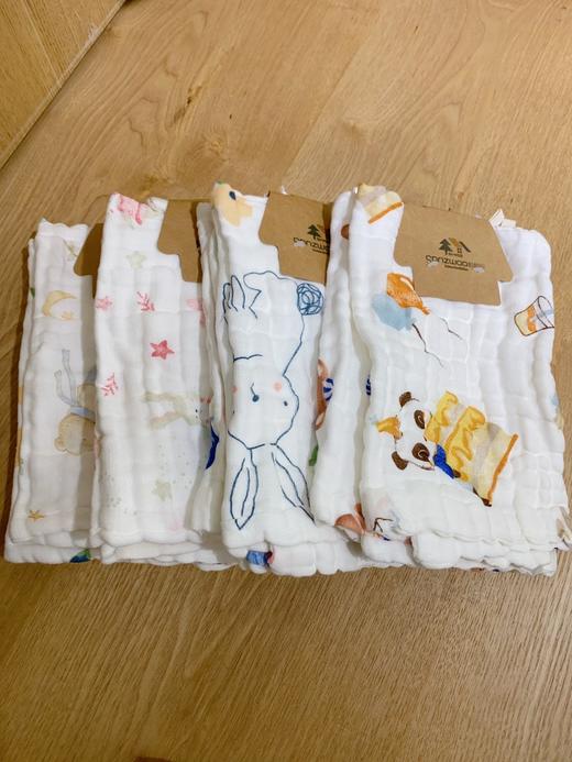 松植屋全棉纱布高密印花童巾洗脸洗澡巾长方巾3条组合装 商品图5