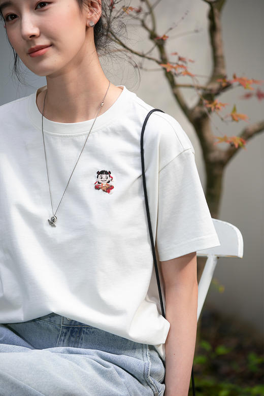 牧衣游原创哪吒刺绣纯棉T恤短袖限量福利款 今朝【不支持会员折】 商品图5