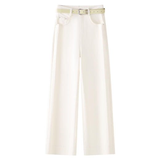 百媚生 复古直筒牛仔裤女高腰小个子宽松阔腿九分裤子52005 商品图2