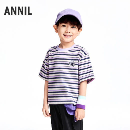 男童圆领短袖针织衫夏季新款安奈儿童装实体店同款XB521600 商品图1