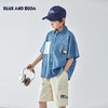 蓝汽水 2025春夏第二波新品复古牛仔短袖衬衫805B256020JY 商品缩略图0