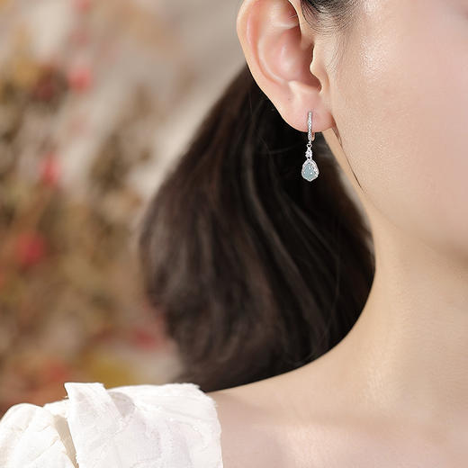【福禄双全】S925纯银蓝水翡翠新中式福禄葫芦耳坠【CW-EJ00608】 商品图3
