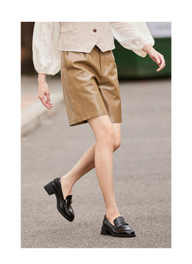 KISSCAT接吻猫春季新款英伦风小皮鞋精致复古时尚乐福鞋女