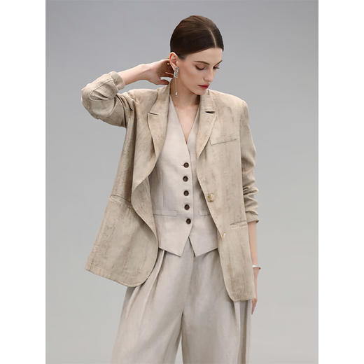 COCOBELLA[兰精天丝]雅痞风炒色西装女莱赛尔通勤外套SI7023 商品图0