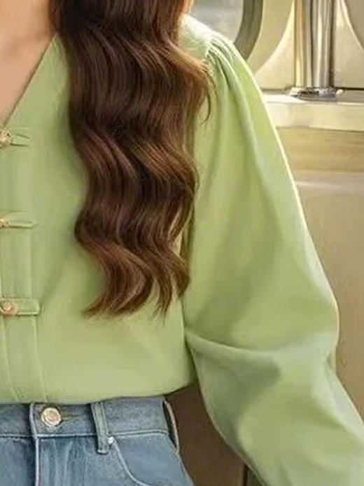 裁缝学苑AQ436新中式盘扣长袖衬衫纸样女装国风复古上衣小衫样板 商品图1