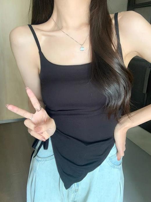 【49.9抢2件❗不规则开叉吊带】夏日性感C位就是你，自带胸垫+系带设计，内搭带胸垫外穿甜辣抹胸上衣吊带QQ 商品图1