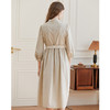 Famecoco范可儿立领极简收腰连衣裙女士秋季收腰花边长款衬衫裙F225FA005 商品缩略图2