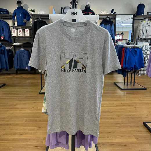 HE**Y HANSEN/海*汉*森 男士大logo印花圆领套头短袖T恤 商品图3