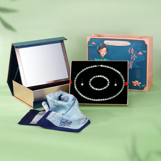 周六福s925银翡翠多宝套装ZLFY201933★ 商品图7