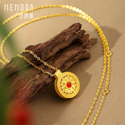 【热卖臻品】芳华-美人如花项链 宝相花足金黄金钻石套链MEMORA诗普琳LN853601 商品图3