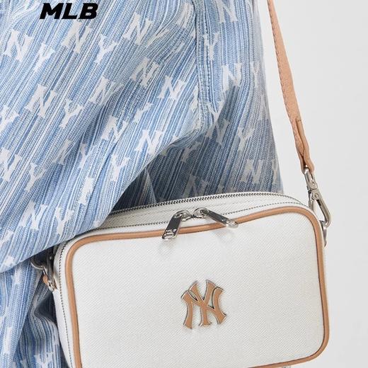 【品牌授权】防伪码 韩国MLB 复古老花斜挎包-黑色 深天蓝色 深奶油色 女新款老花满印休闲时尚运动背包单肩学生书包 3ACRS014N 商品图3