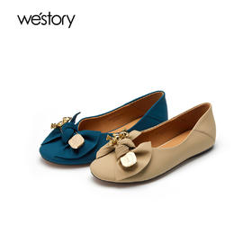 Westory夏季圆头单鞋女舒适减龄糖果色72241