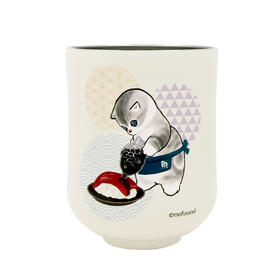 日本进口东亚金属mofusand 真空双层 茶杯300ml（寿司）