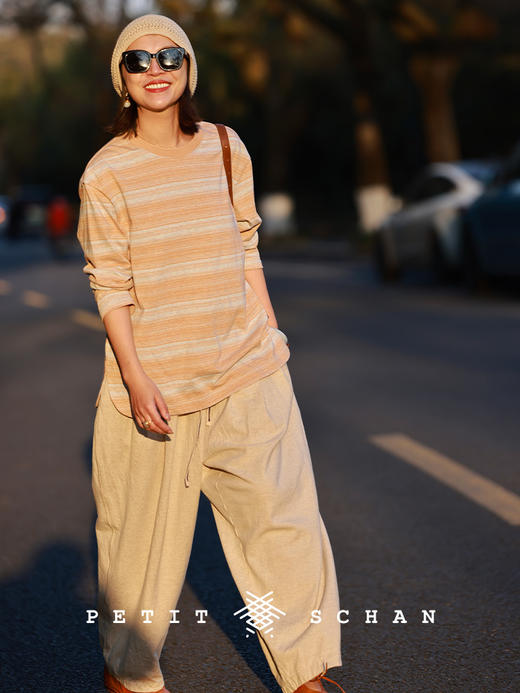 PETIT SCHAN小闪 CLO#762 art majors 艺术生 纯棉色织条纹基础长袖T恤 商品图5