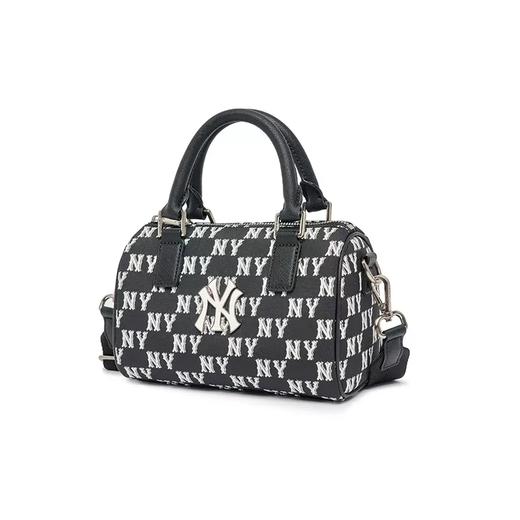 【品牌授权】扫码验证 韩国MLB  复古老花手提单肩包-黑色 浅米色 新款老花满印休闲时尚运动背包单肩学生书包 3ABWS013N 商品图2