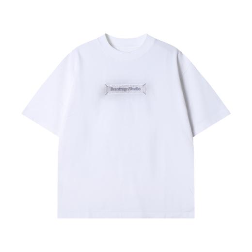 T2796夏季高级感新款潮牌刺绣印花字母圆领短袖T恤阔版百搭潮流上衣 商品图1