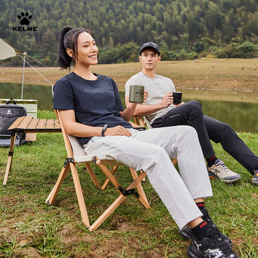 卡尔美2025新款城郊露营男女同款男式圆领T恤 商品图1