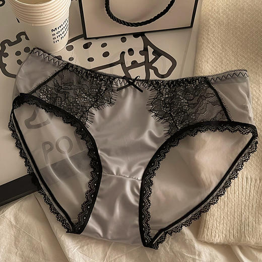 【69.9抢5条装❗法式宫廷冰丝内裤】有颜值有舒适，上身完全0束縛感，女网纱中腰蝴蝶结纯棉裆女士三角裤女QQ 商品图6