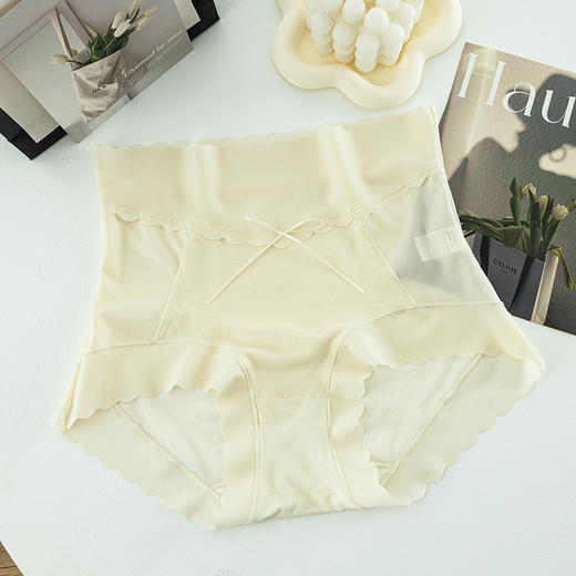 【3条装❗️超薄高腰性感内裤】凉感冰丝，至轻至薄至裸感，温柔呵护！无痕内裤女高腰网纱半透明提花性感桑蚕丝抗jun裆女士三角裤头夏季 商品图5