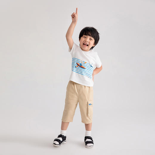 【实体店同款】男童全腰梭织七分裤夏季新款安奈儿童装XB526722 商品图3