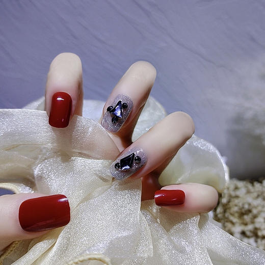 【少女冰透的美甲】穿戴甲QC合集日常辣妹少女冰透显手白美甲成品简约带钻假指甲贴片。ry 商品图6