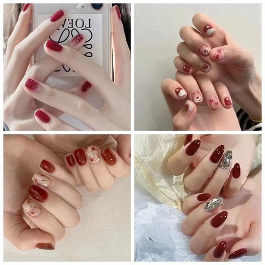 【少女冰透的美甲】穿戴甲QC合集日常辣妹少女冰透显手白美甲成品简约带钻假指甲贴片。ry 商品图0