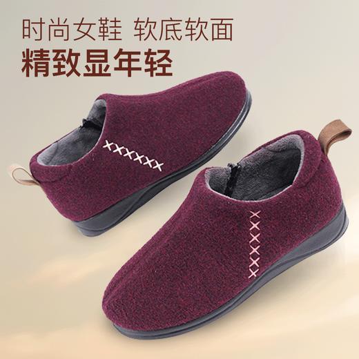 巴玛适中老年妈妈鞋加肥加厚女鞋脚肿保暖防滑软底加绒棉鞋女段B4 商品图2