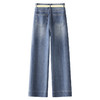 百媚生 复古直筒牛仔裤女高腰小个子宽松阔腿九分裤子52005 商品缩略图3
