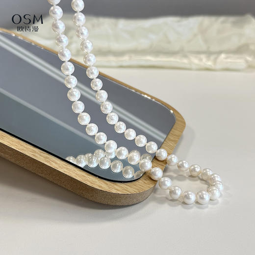 欧诗漫全珍珠项链 8mm-9mm 经典百搭款 淡水白色近圆形 商品图0