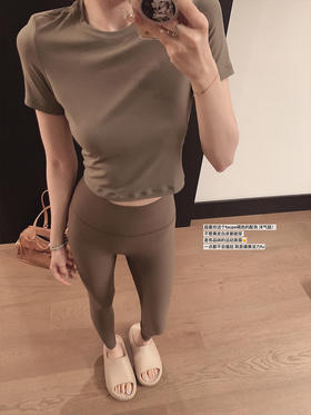 XS码 金蘑菇菇 快乐有氧一天/塑形速干短袖t恤打底衫