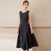 EITIE爱特爱轻礼服钉珠圆领无袖收腰大裙摆黑色连衣裙2025夏新款B2507618 商品缩略图3