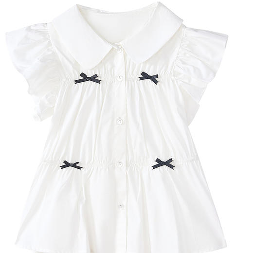 笛莎Deesha 童装女童衬衫2025夏新款女童芭蕾风飞肩袖衬衫 商品图4