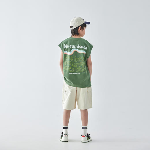 蓝汽水 2025春夏第二波新品纯色宽松针织背心856B256021JY 商品图4