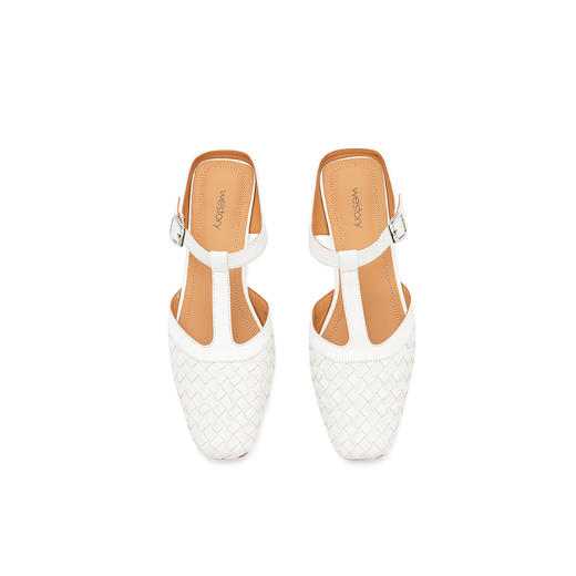 westory夏季新款包头小低跟后空鞋穆勒拖鞋W24AH57691 商品图2