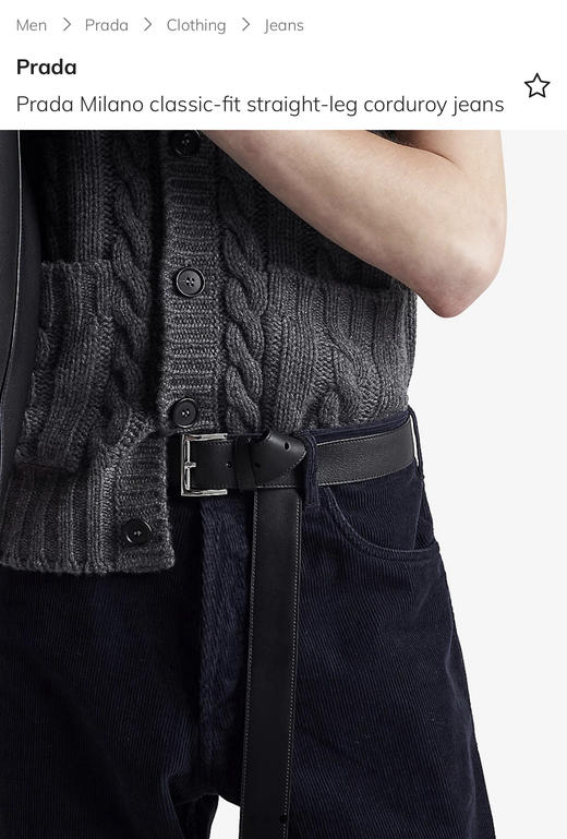 P.R.D 灯芯绒水洗巴黎扣小直筒休闲裤 XXK187 商品图2