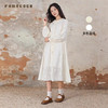 Famecoco原创纯棉刺绣印花长袖连衣裙花边领H型白月光FAB6FA020 商品缩略图0